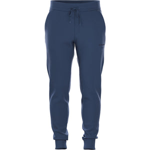 Vooraanzicht van de donkerblauwe Bjorn Borg Essential 1 Pants met trekkoord in de taille