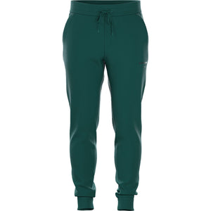 Vooraanzicht van de donkergroene Essential 1 Pants met trekkoord in de brede tailleband