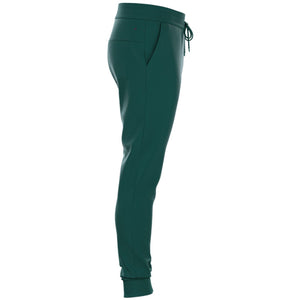 Schuin zijaanzicht van de donkergroene Bjorn Borg Essential 1 Pants joggingbroek