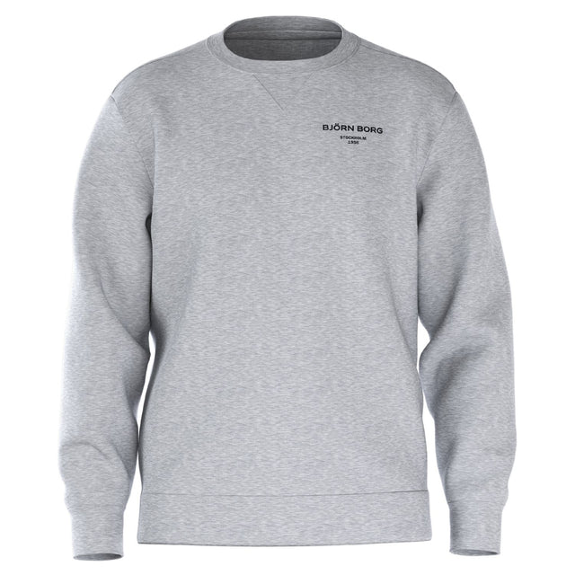 Vooraanzicht van het lichtgrijze Bjorn Borg Essential 1 Sweatshirt met klein borstlogo