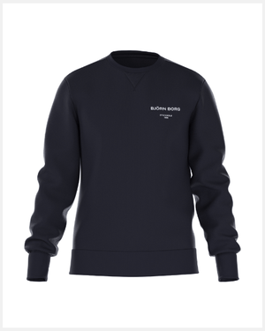 Bjorn Borg Essential 1 sweater voor heren in marineblauw, vooraanzicht met logo