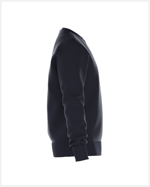 Zijaanzicht van de marineblauwe Bjorn Borg Essential 1 sweater met ribboord