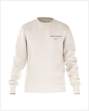 Bjorn Borg Essential 1 sweater voor heren in gebroken wit, vooraanzicht