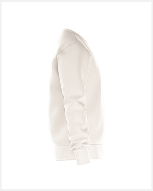 Zijaanzicht van de gebroken witte Bjorn Borg Essential 1 sweater met ribboord