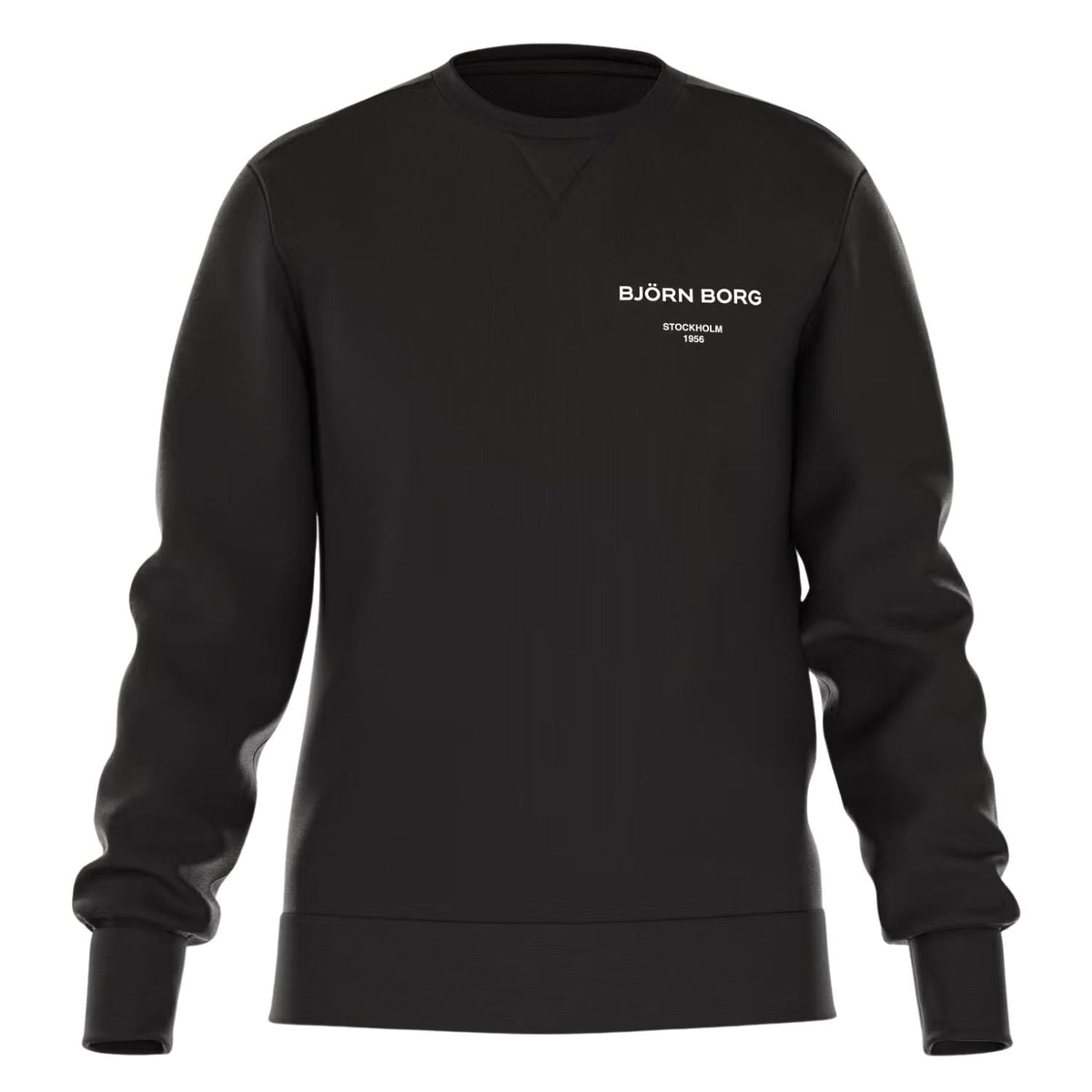 Zwarte Bjorn Borg Essential 1 sweater voor heren met wit logo op de borst