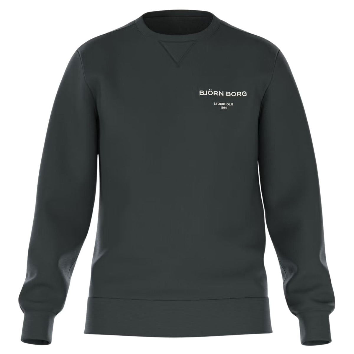 Bjorn Borg Essential 1 sweater voor heren in donkergroen, vooraanzicht met logo