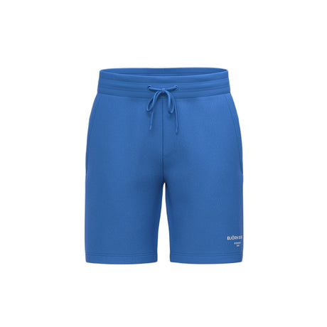 Vooraanzicht van de blauwe Bjorn Borg Essential 1 Sweatshorts met trekkoord in de taille