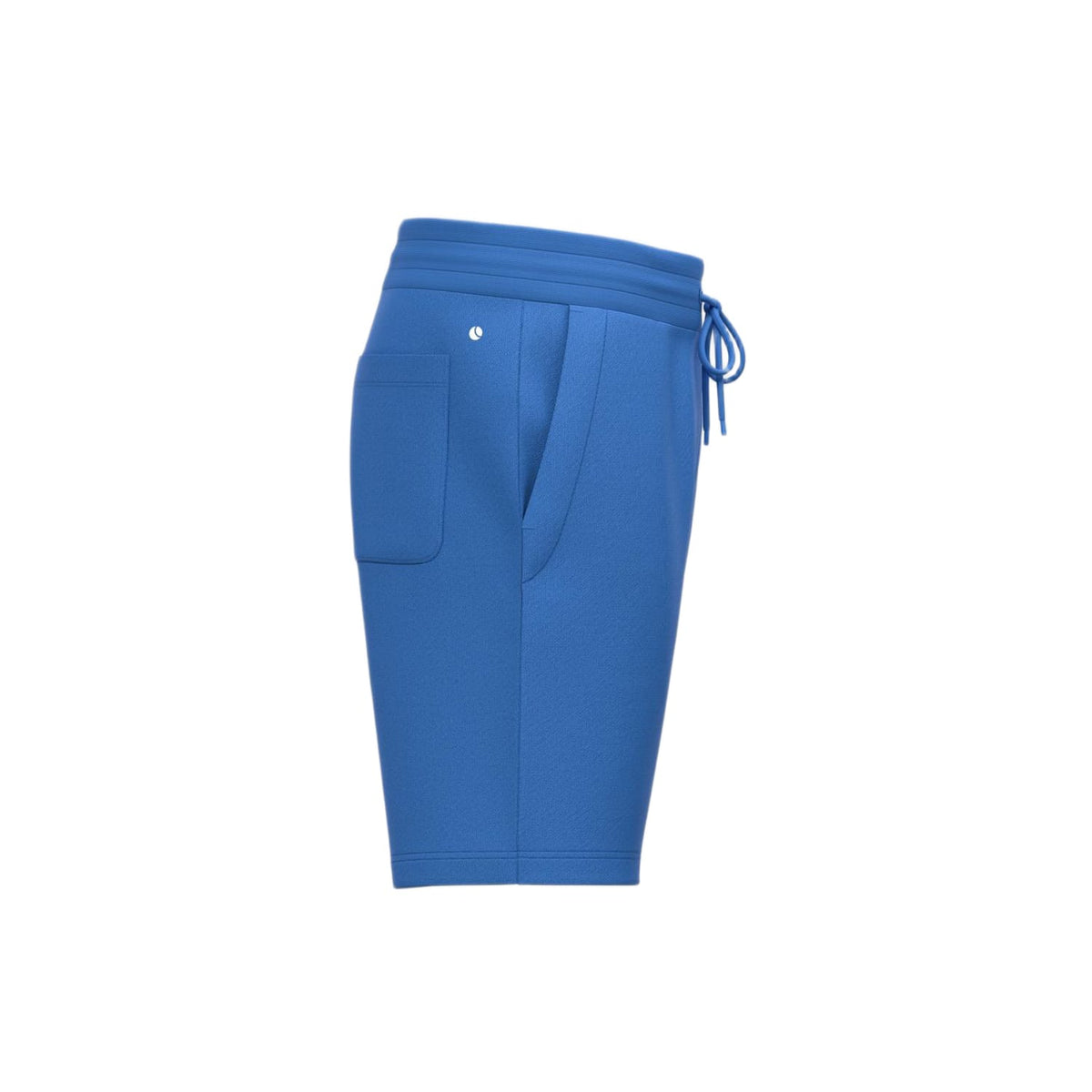 Schuin zijaanzicht van de blauwe Bjorn Borg Essential 1 Sweatshorts met steekzak