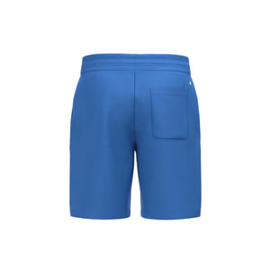 Achterzijde van de blauwe Bjorn Borg Essential 1 Sweatshorts met opgestikte achterzak