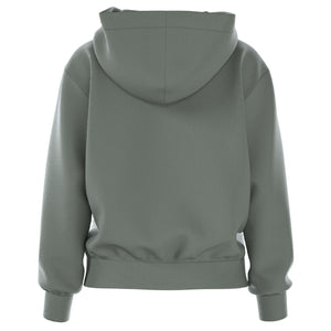 Achterzijde van het grijsgroene Bjorn Borg Essential sweatvest met capuchon