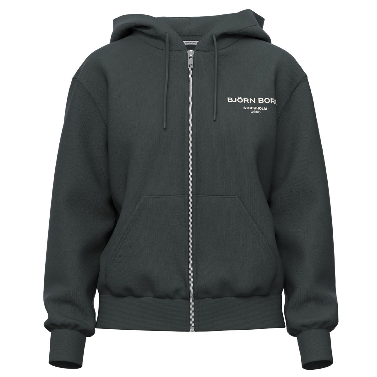 Bjorn Borg Essential sweatvest voor dames in donkergrijs, vooraanzicht