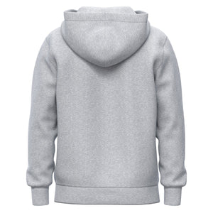 Achterzijde van de grijs gemeleerde Bjorn Borg Essential 1 Zip Hoodie met capuchon