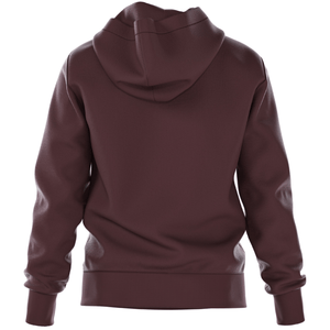 Achterzijde van de bordeauxrode Bjorn Borg Essential 4 Hoodie met capuchon en ribboord