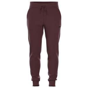 Vooraanzicht van de bordeauxrode Bjorn Borg Essential 4 Sweatpants met trekkoord