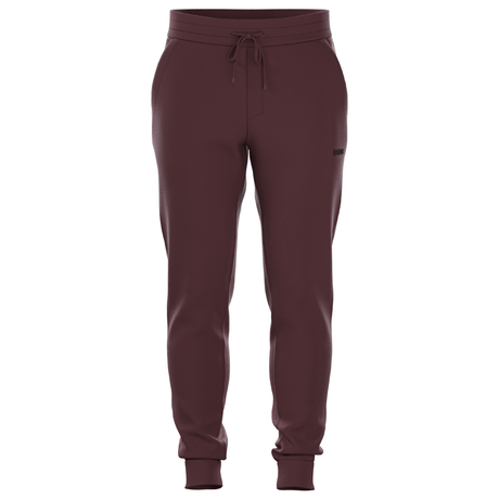 Vooraanzicht van de bordeauxrode Bjorn Borg Essential 4 Sweatpants met trekkoord