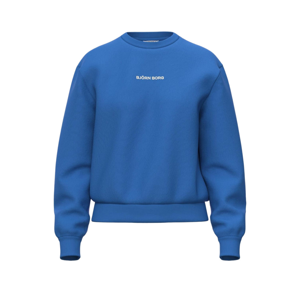 Bjorn Borg Essential 4 sweater voor dames in blauw met ronde hals, vooraanzicht