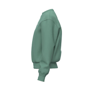 Schuin zijaanzicht van de groene Bjorn Borg Essential 4 sweater met ballonmouw