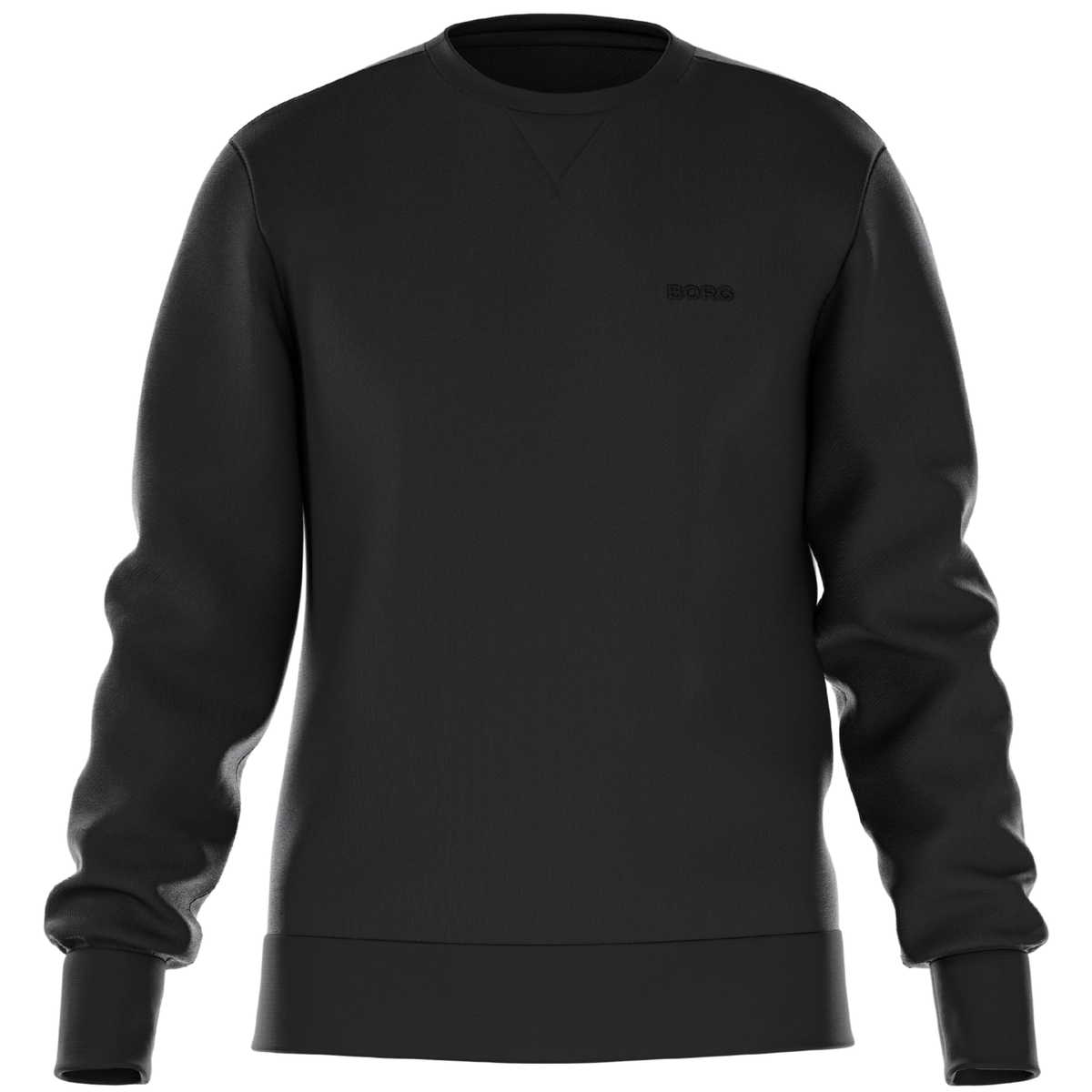 Vooraanzicht van het zwarte Bjorn Borg Essential 4 Sweatshirt met klein borstlogo