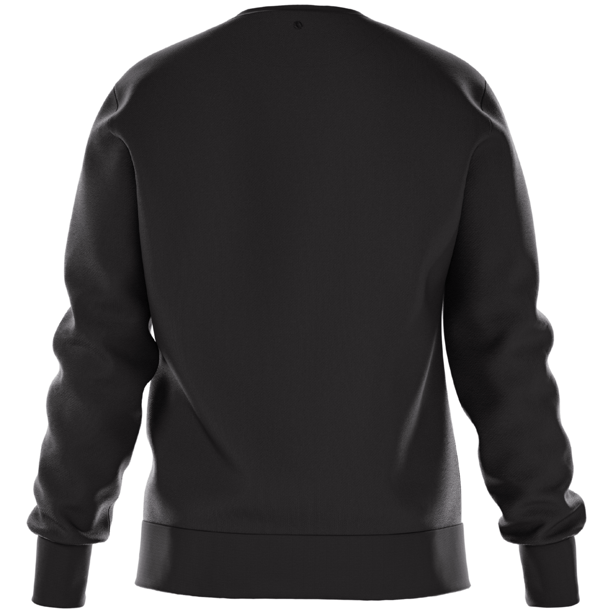 Achterzijde van het zwarte Bjorn Borg Essential 4 Sweatshirt met ronde hals en ribboorden