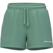 Björn Borg Essential 4 Sweatshorts für Damen in Grün mit Kordelzug, Vorderansicht