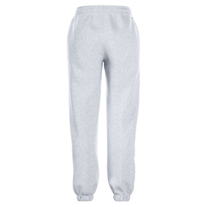 Achterzijde van de grijs gemeleerde Bjorn Borg Essential 4 W Sweatpants met wijde pijpen