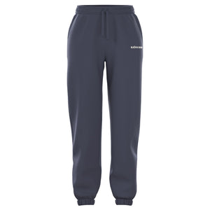 Vooraanzicht van de donkerblauwgrijze Essential 4 W Sweatpants met wit Bjorn Borg logo