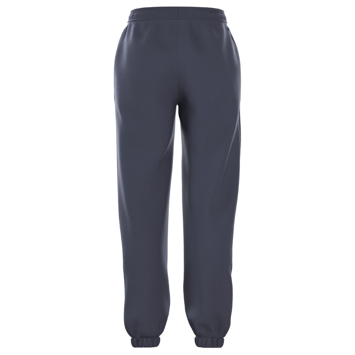 Achterzijde van de donkerblauwgrijze Bjorn Borg Essential 4 W Sweatpants met enkelboorden