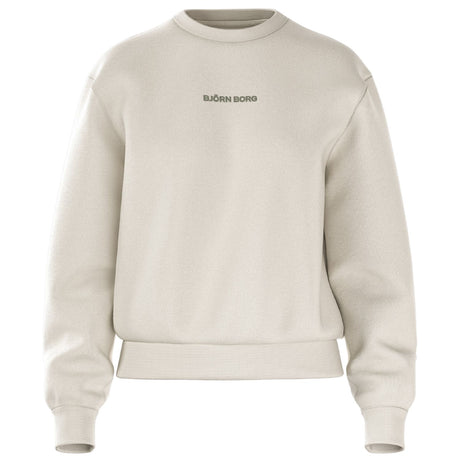 Vooraanzicht van het beige Bjorn Borg Essential 4 W Sweatshirt met klein borstlogo