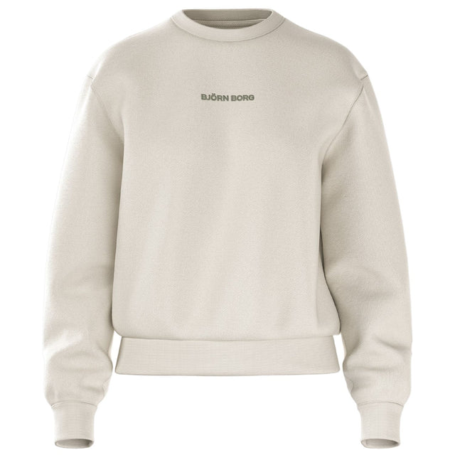 Vooraanzicht van het beige Bjorn Borg Essential 4 W Sweatshirt met klein borstlogo
