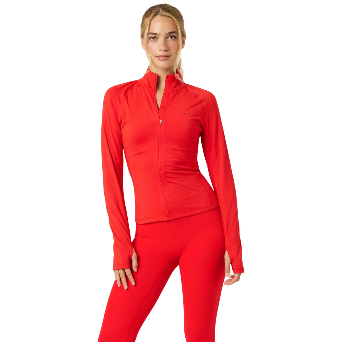 Björn Borg Full Zip Midlayer Flame Scarlet - op model