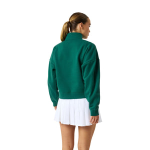 Achterzijde van de groene Bjorn Borg sweater met halve rits voor dames