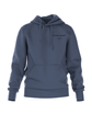 Vooraanzicht van de grijsblauwe Bjorn Borg Essential 1 Hoodie met kangoeroezak