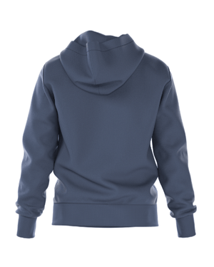 Achterzijde van de grijsblauwe Bjorn Borg Essential 1 Hoodie met capuchon