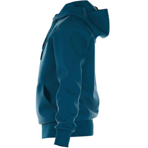 Schuin zijaanzicht van de petrolblauwe Bjorn Borg Essential 1 Hoodie met capuchon