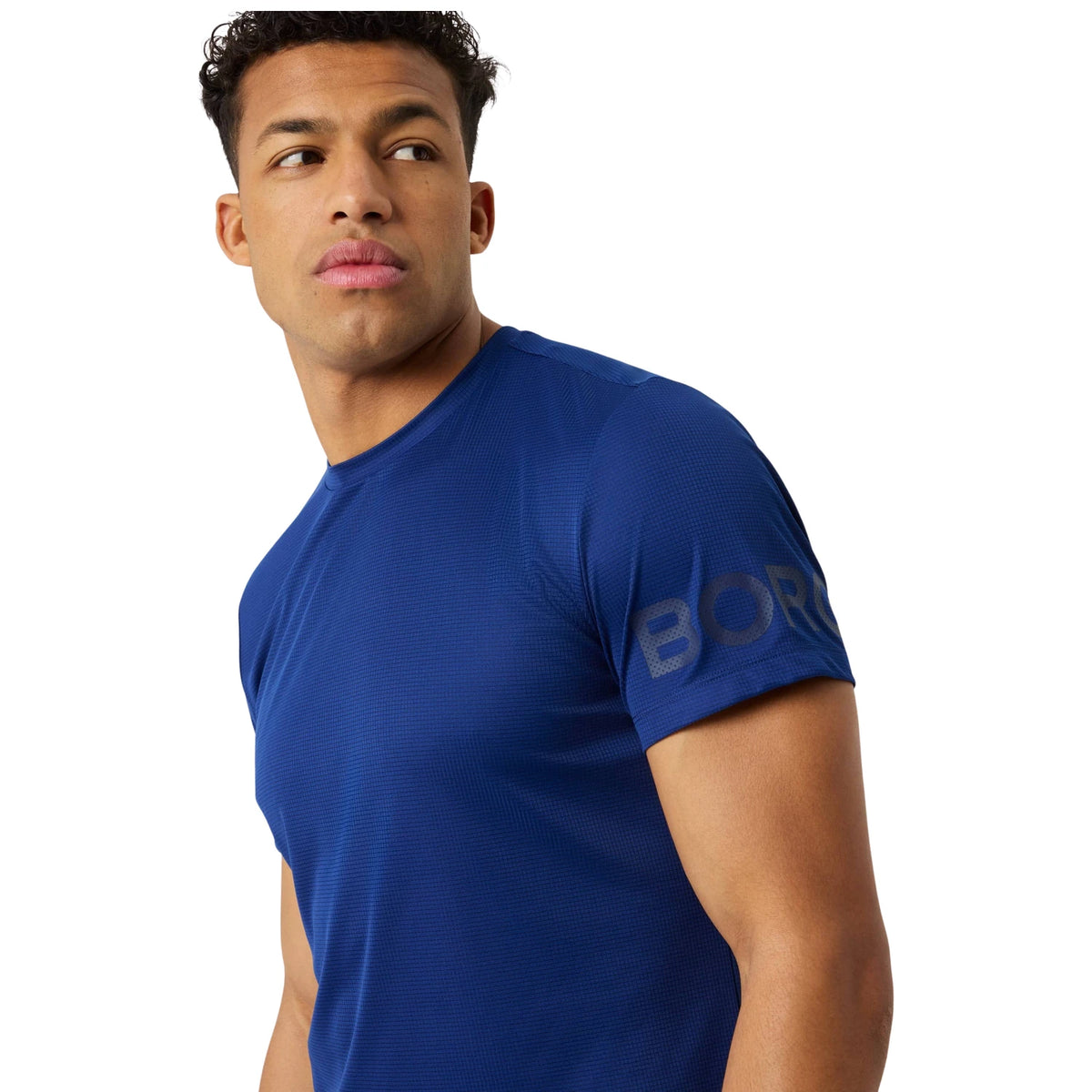 Björn Borg Light T-shirt Blue Depths - op model (4)