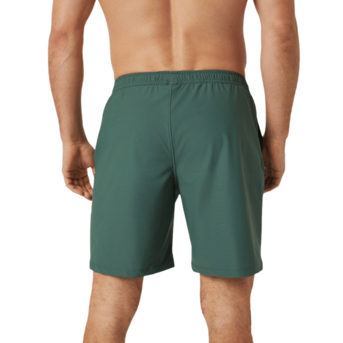 Achterzijde van de groene Bjorn Borg Short Ace 9 heren short met elastische tailleband