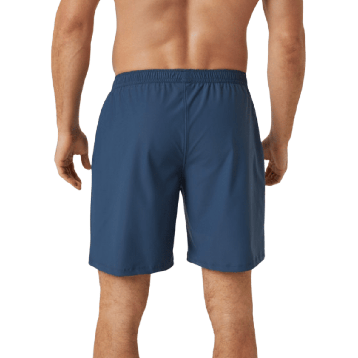 Achterkant van de blauwe Bjorn Borg Short Ace 9 heren short met rechte, ruime pijpen