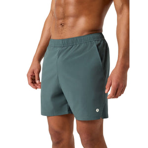 Zijaanzicht van de grijsgroene Bjorn Borg Short Ace Racquet met logo op de korte pijp