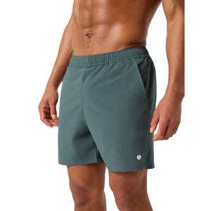 Zijaanzicht van de grijsgroene Bjorn Borg Short Ace Racquet met logo op de korte pijp
