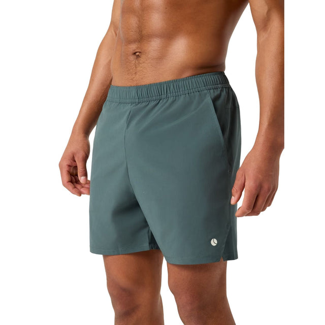 Zijaanzicht van de grijsgroene Bjorn Borg Short Ace Racquet met logo op de korte pijp