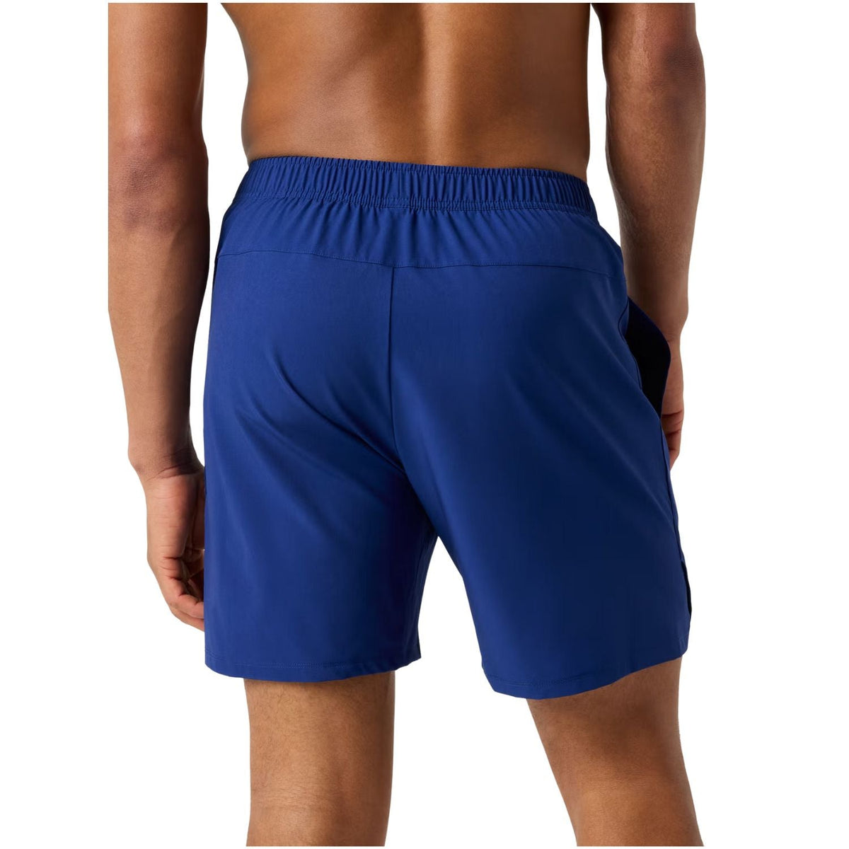 Achterkant van de kobaltblauwe Bjorn Borg Short Ace Racquet heren short in effen blauw