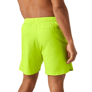 Achterkant van de neongele Bjorn Borg Short Ace Racquet met brede elastische tailleband