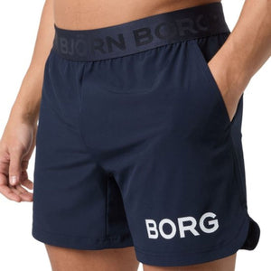 Bjorn Borg Short Shorts voor heren in marineblauw met witte BORG-print