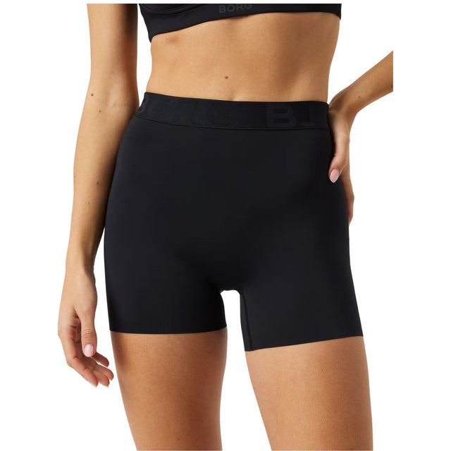 Zwarte Bjorn Borg korte legging voor dames, vooraanzicht