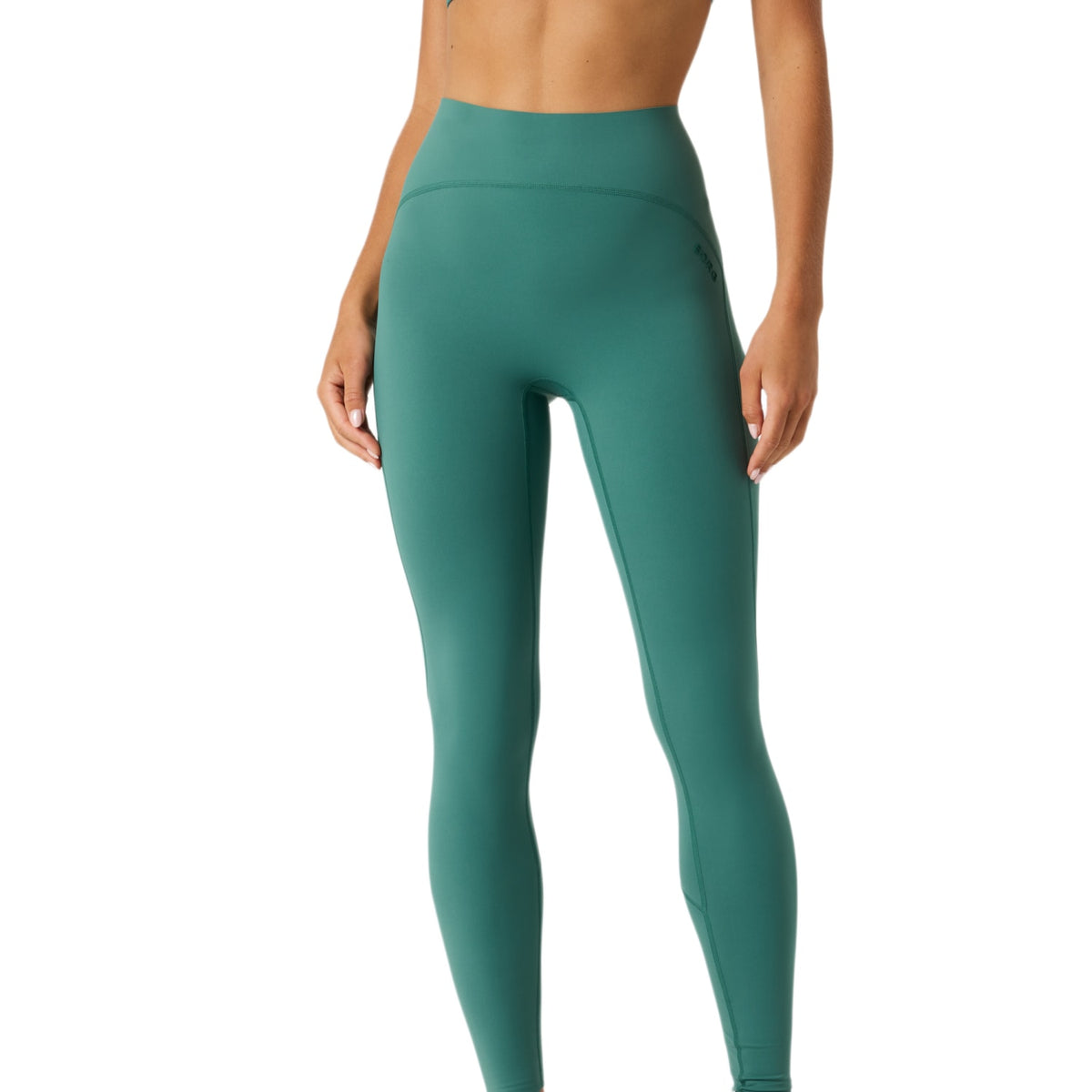 Bjorn Borg Sleek legging voor dames in groen met hoge taille, vooraanzicht
