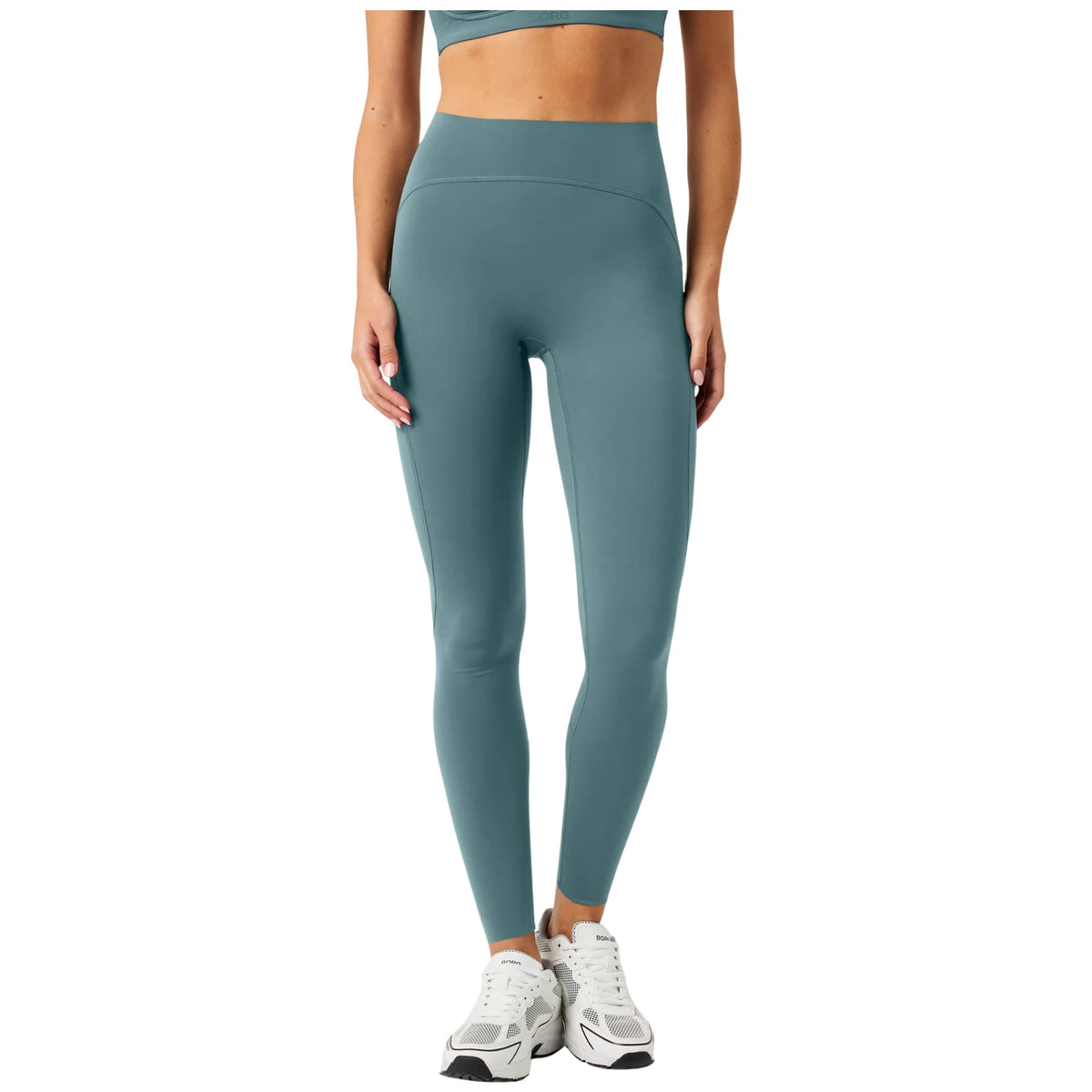 Björn Borg Sleek Tights Balsam Green - vooraanzicht op model