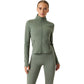 Bjorn Borg Soft midlayer vest voor dames in kakigroen met rits, vooraanzicht