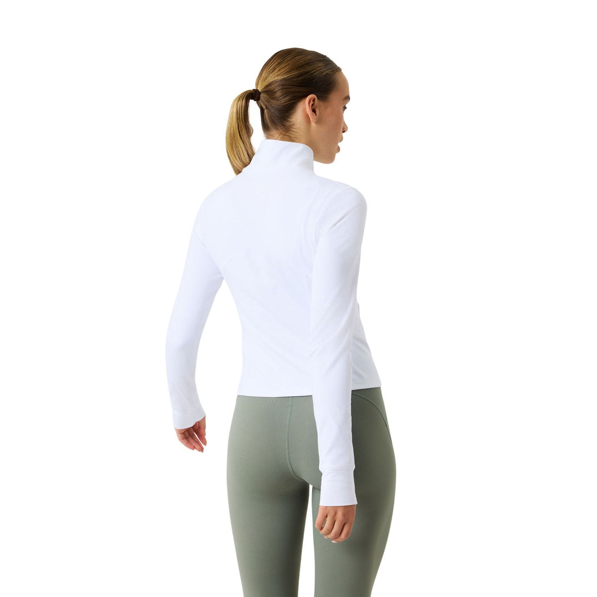 Achterzijde van het witte Bjorn Borg Soft midlayer vest