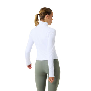 Achterzijde van het witte Bjorn Borg Soft midlayer vest