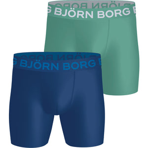 Bjorn Borg Sports boxershorts voor heren in groen en blauw, setje van twee